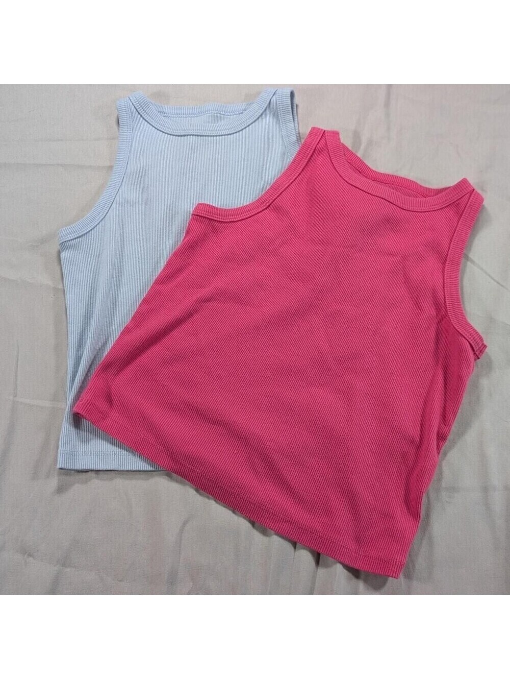 Art Class Ribbed High-Neck Tank Tops 2-Pack Pink & Blue XL (14)